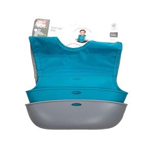OXO tot Roll Up Bib; 2 pack; Green & Grey; BPA Free; Washable; 6 mos + NWT